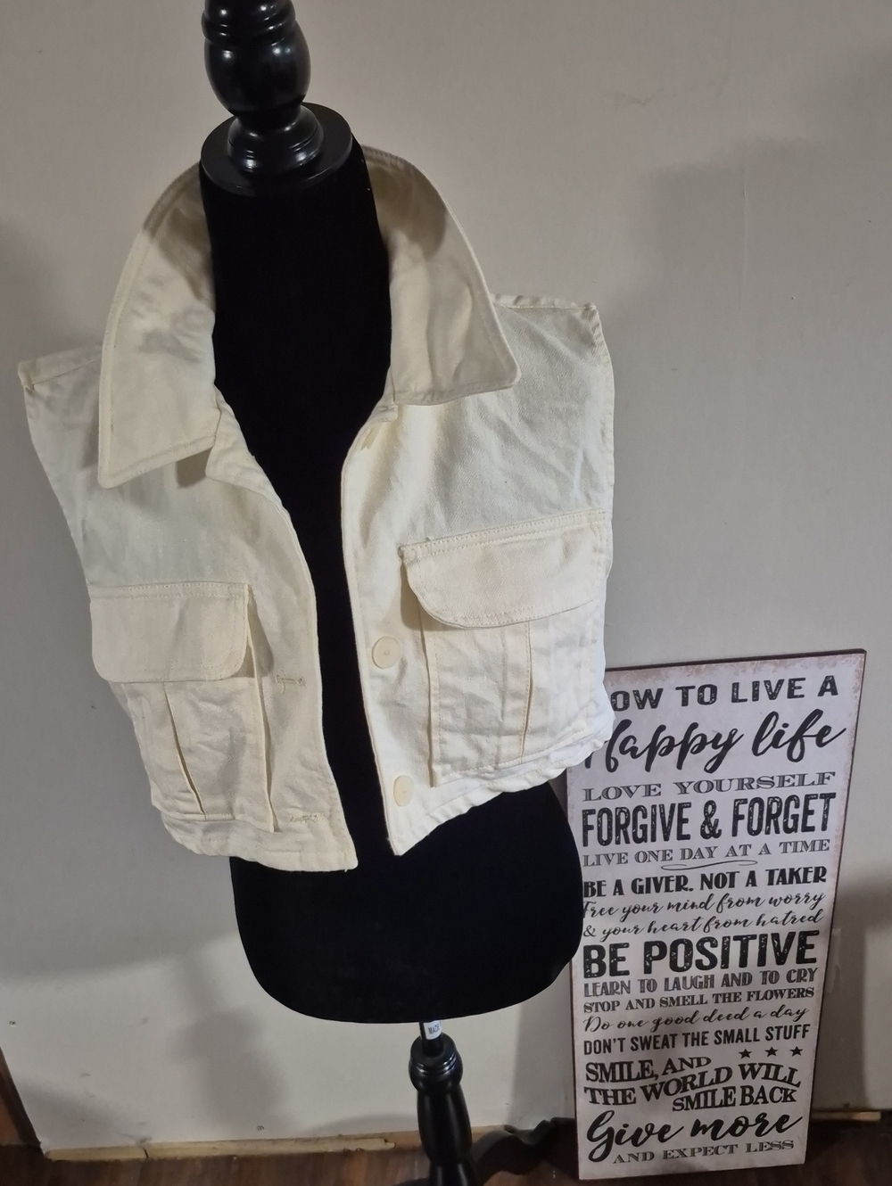 ZARA White Cropped Utility Vest